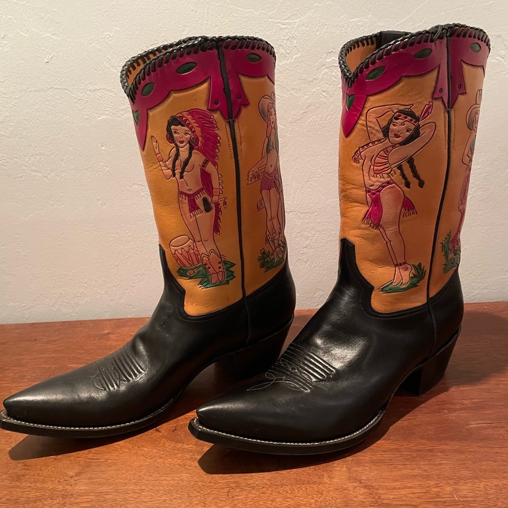 Rocket buster boots. Custom made. Cowboy boots mens size 10.